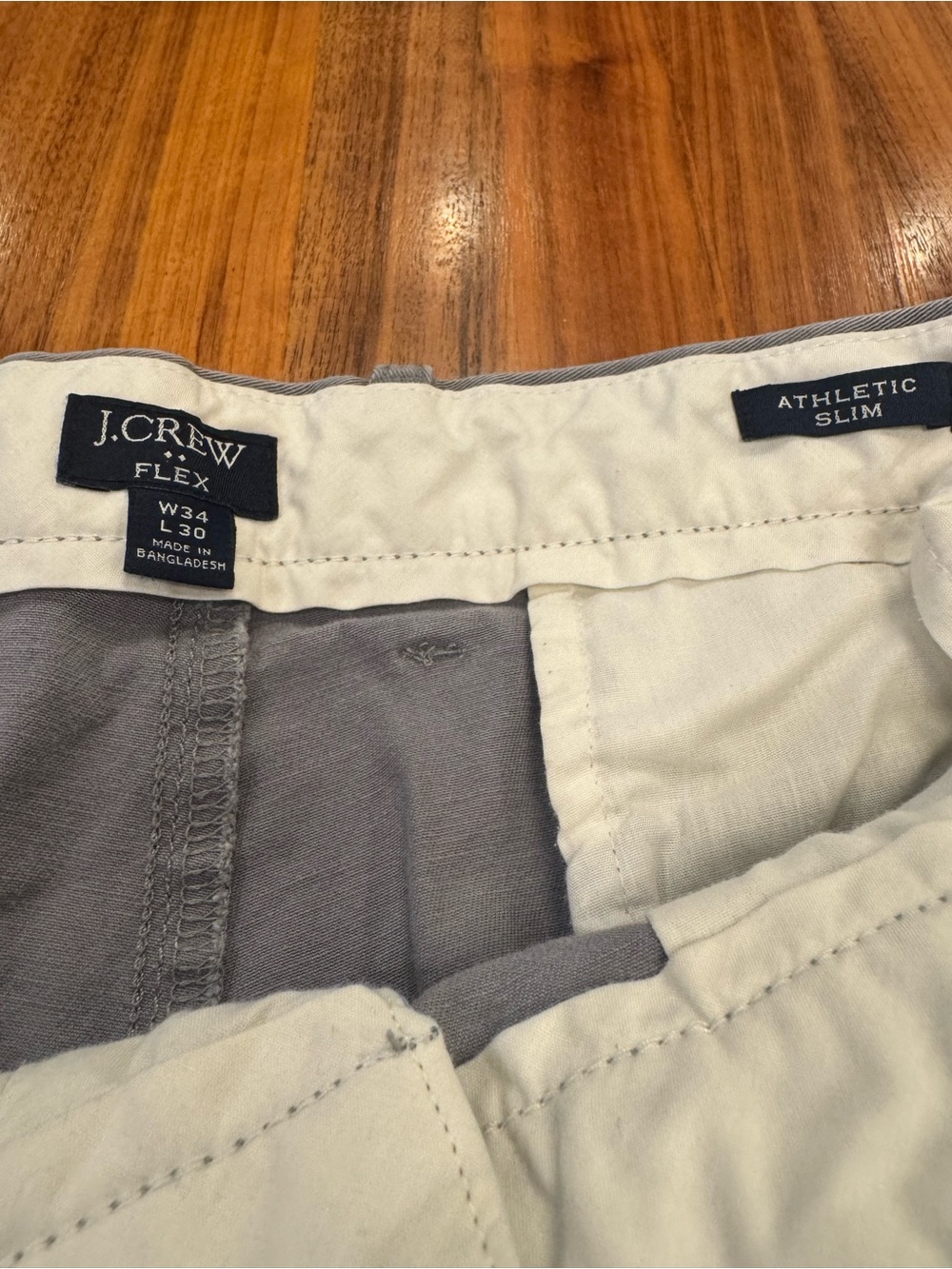 2 pairs of J. Crew Men's Gray & Ana y Chino Pants - athletic slim fit (34x20) - Picture 5 of 5